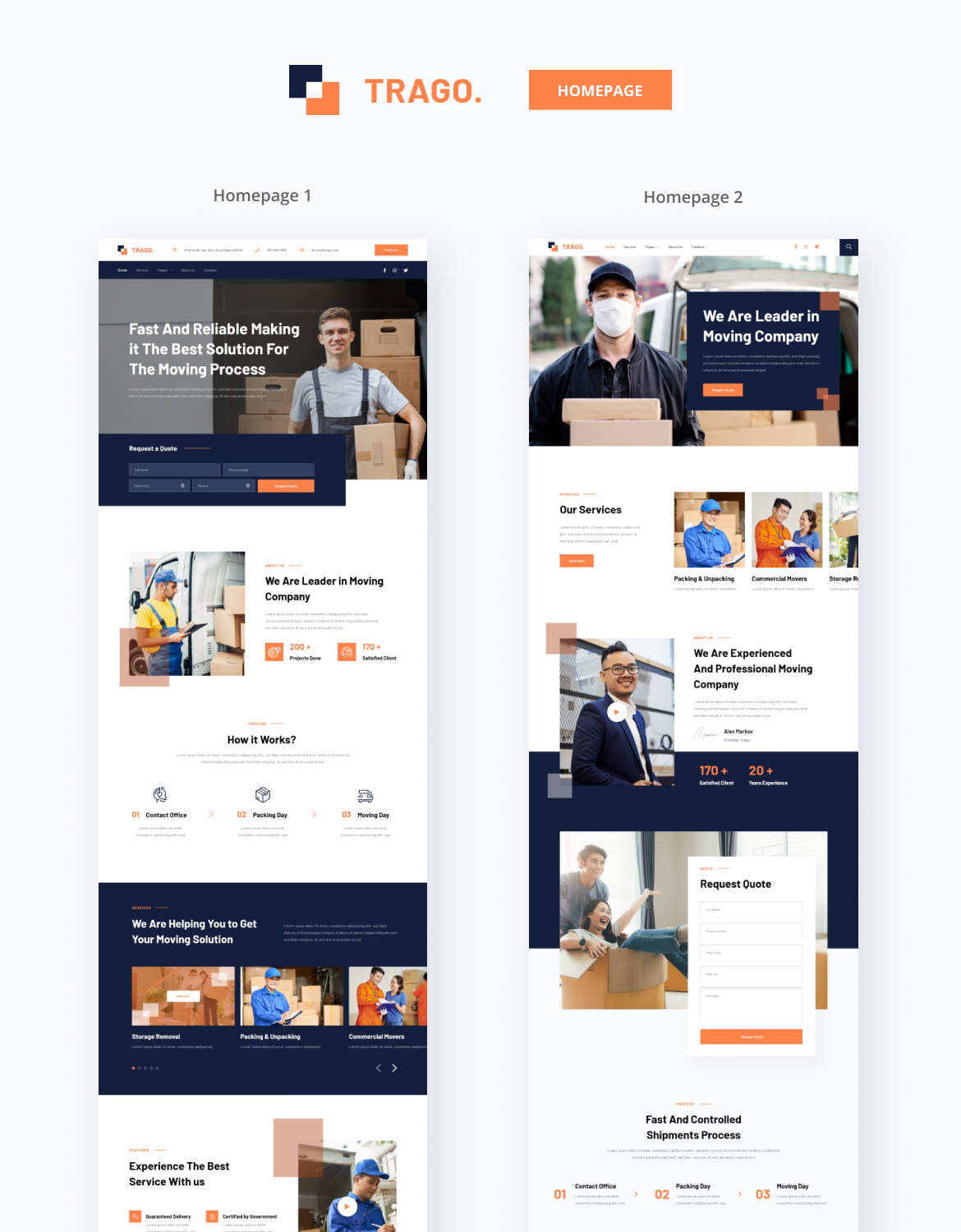 Trago - Moving Company Website Template - 1