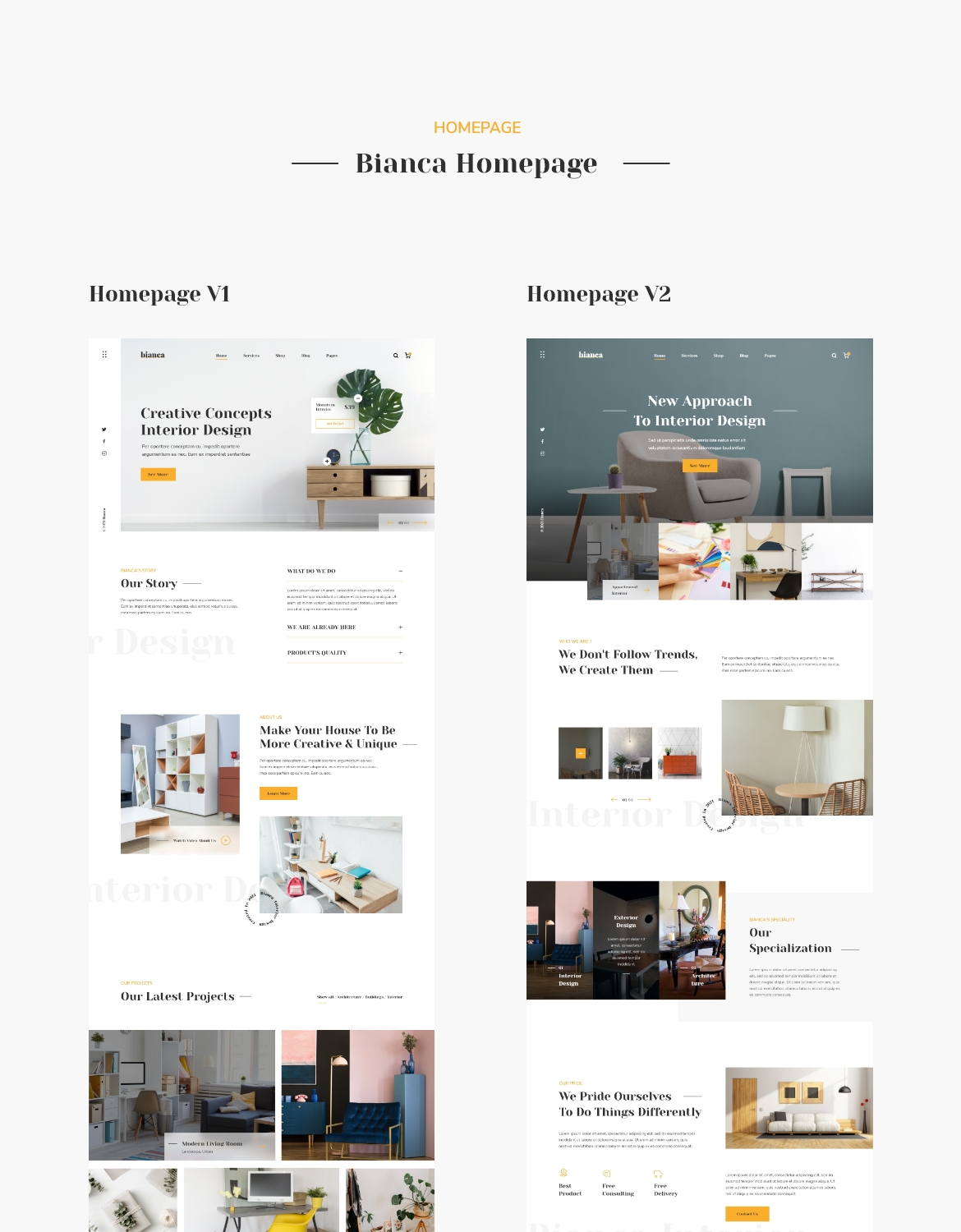 Bianca - Architecture & Interior Website Template - 1