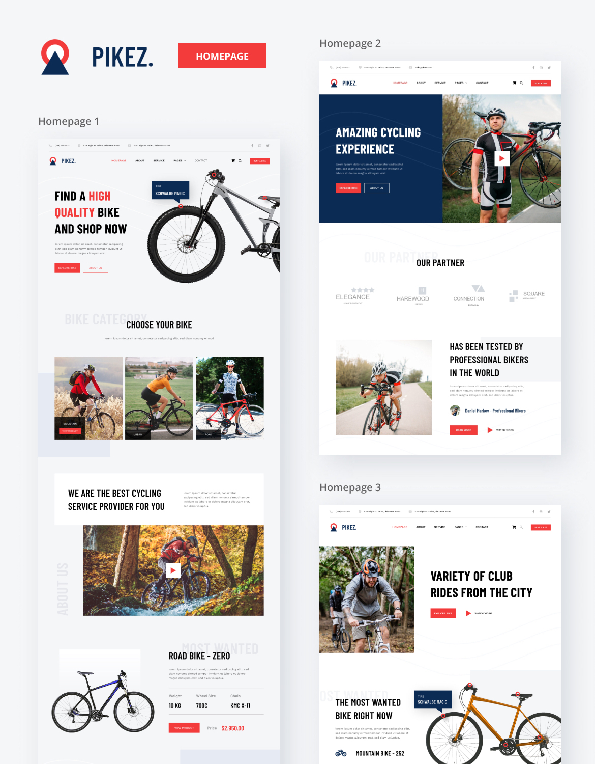 Pikez - Bike store & Bicycle Rental Website Template Kit - 1