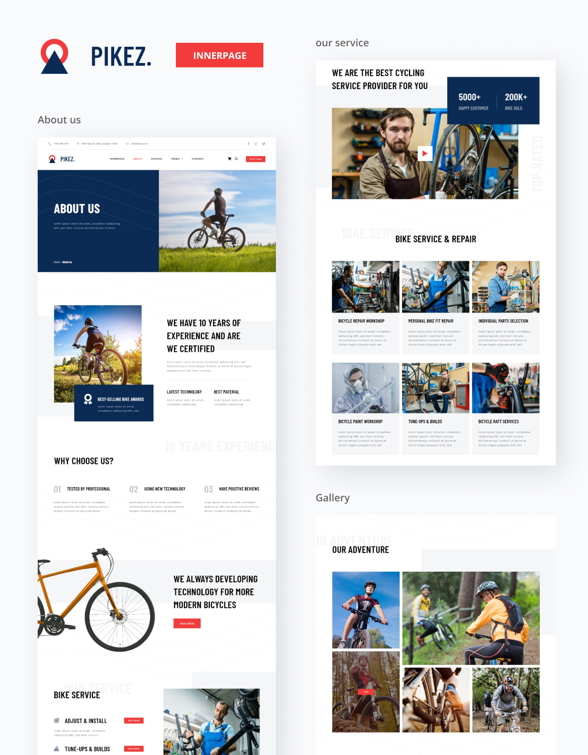 Pikez - Bike store & Bicycle Rental Website Template Kit - 2