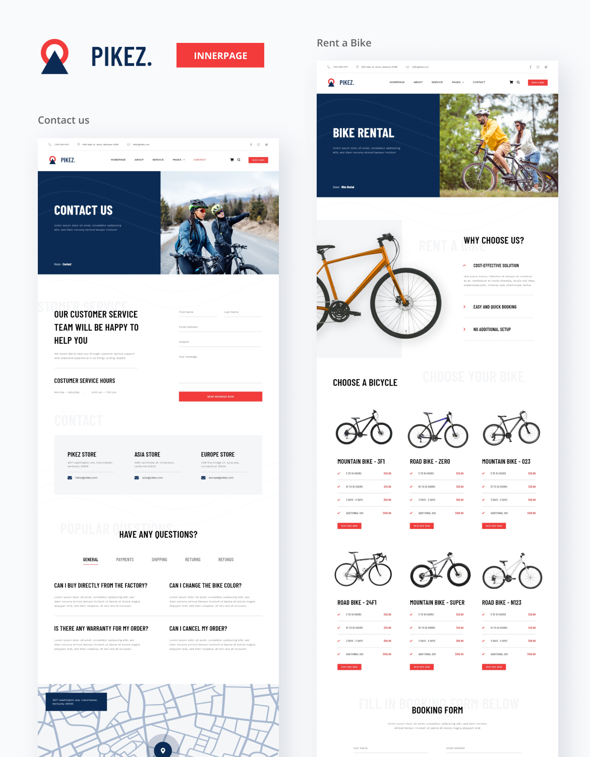 Pikez - Bike store & Bicycle Rental Website Template Kit - 4