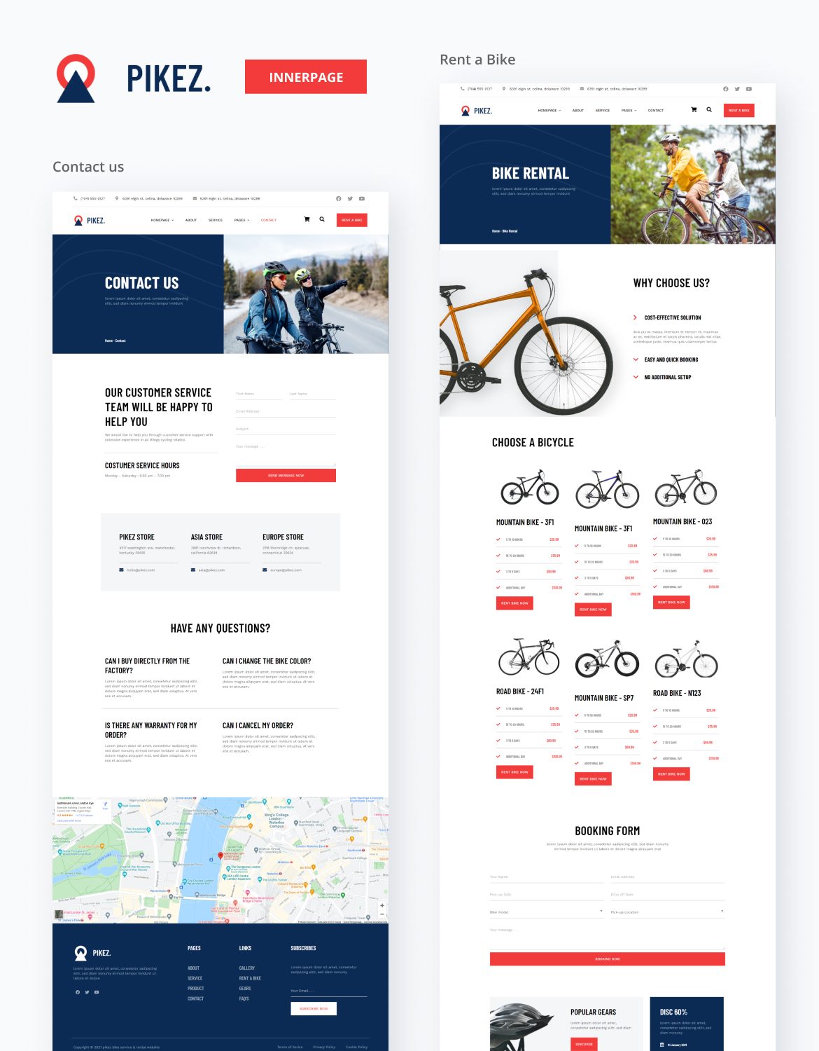 Pikez - Bike Shop & Bicycle Rental Elementor Template Kit - 4