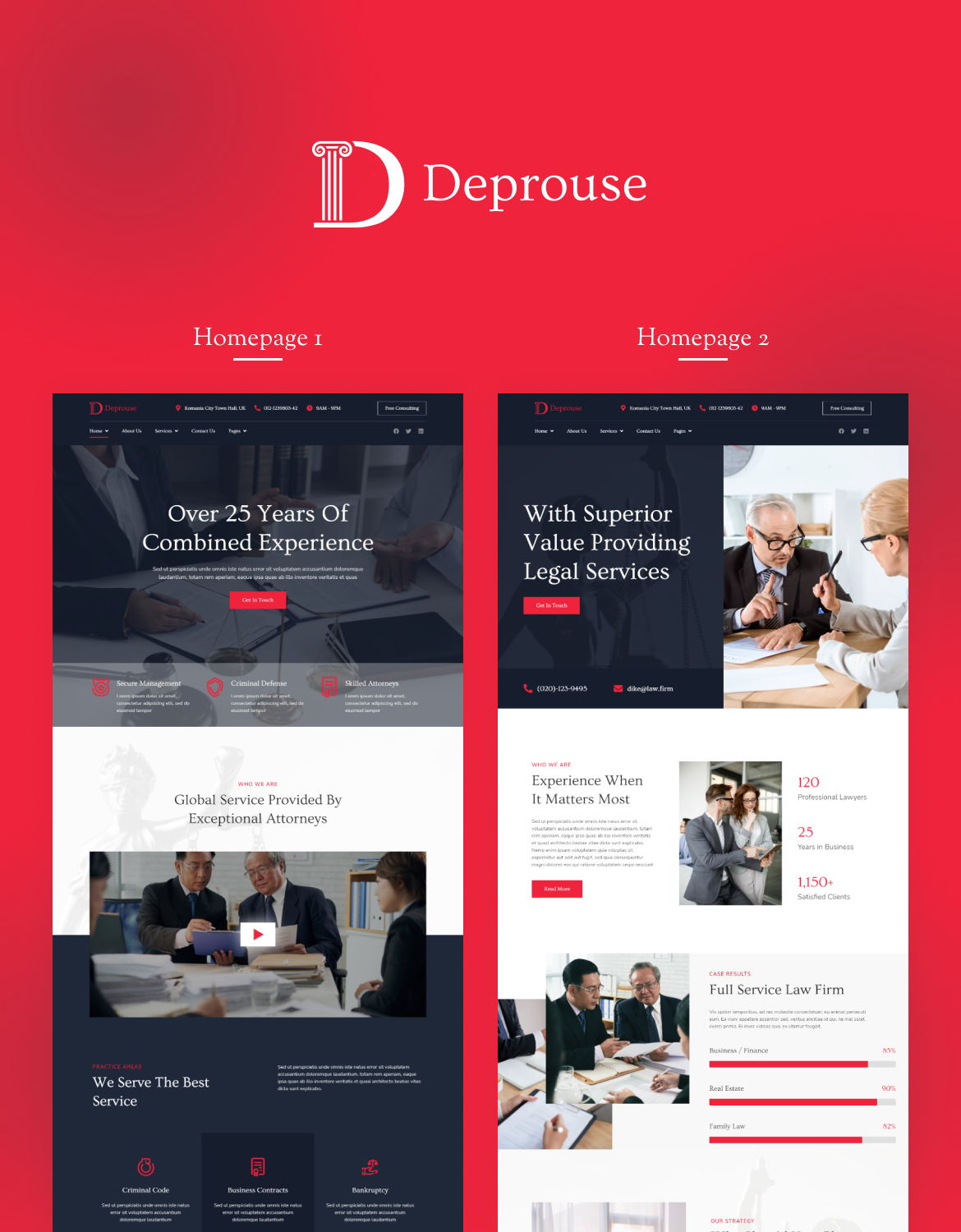 Deprouse - Law Firm & Lawyer Elementor Template Kit - 1