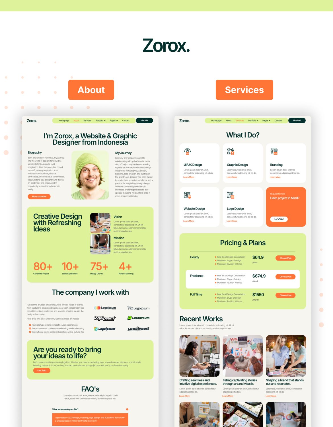 Zorox - Personal CV Elementor Pro Template Kit - 2