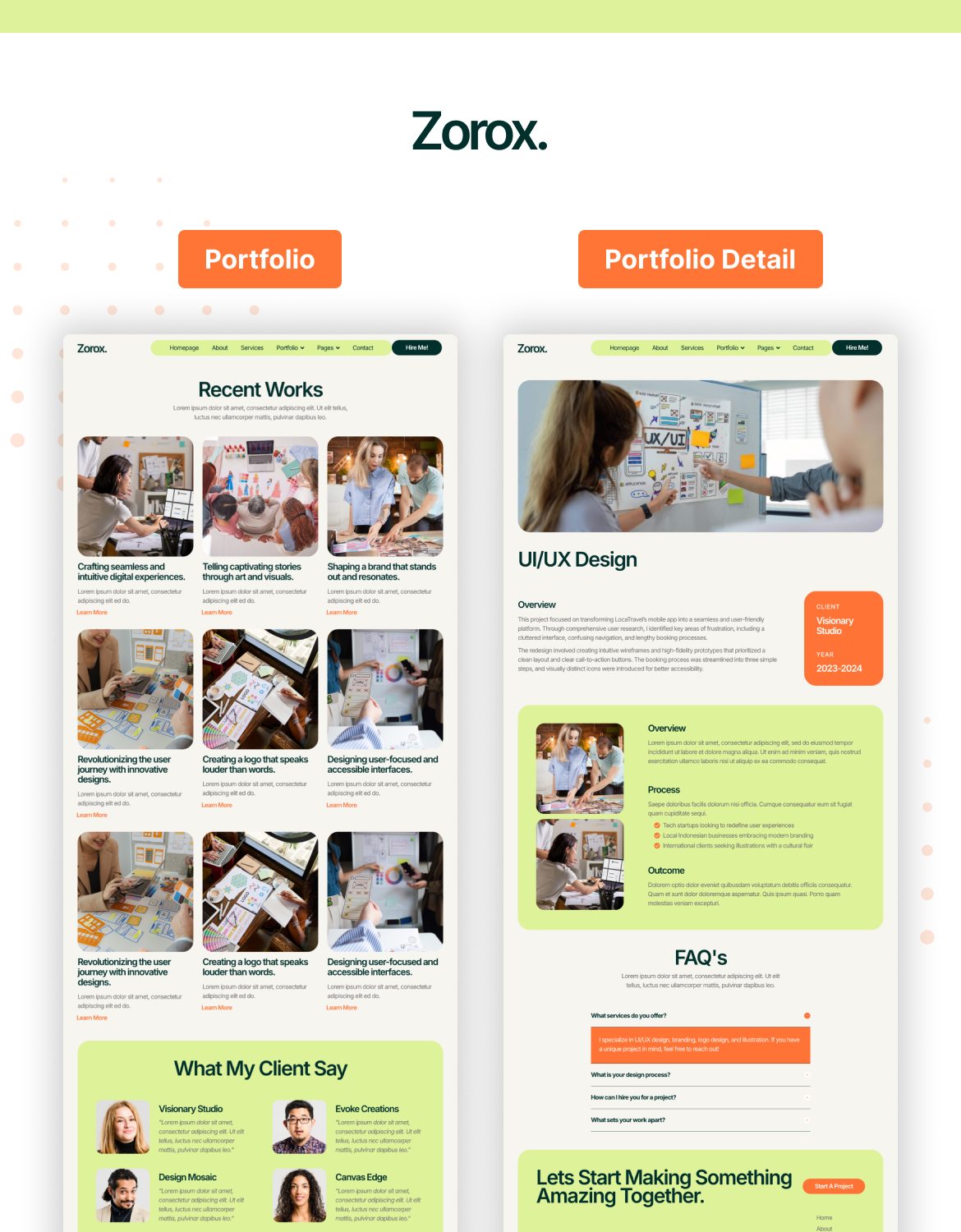 Zorox - Personal CV Elementor Pro Template Kit - 3