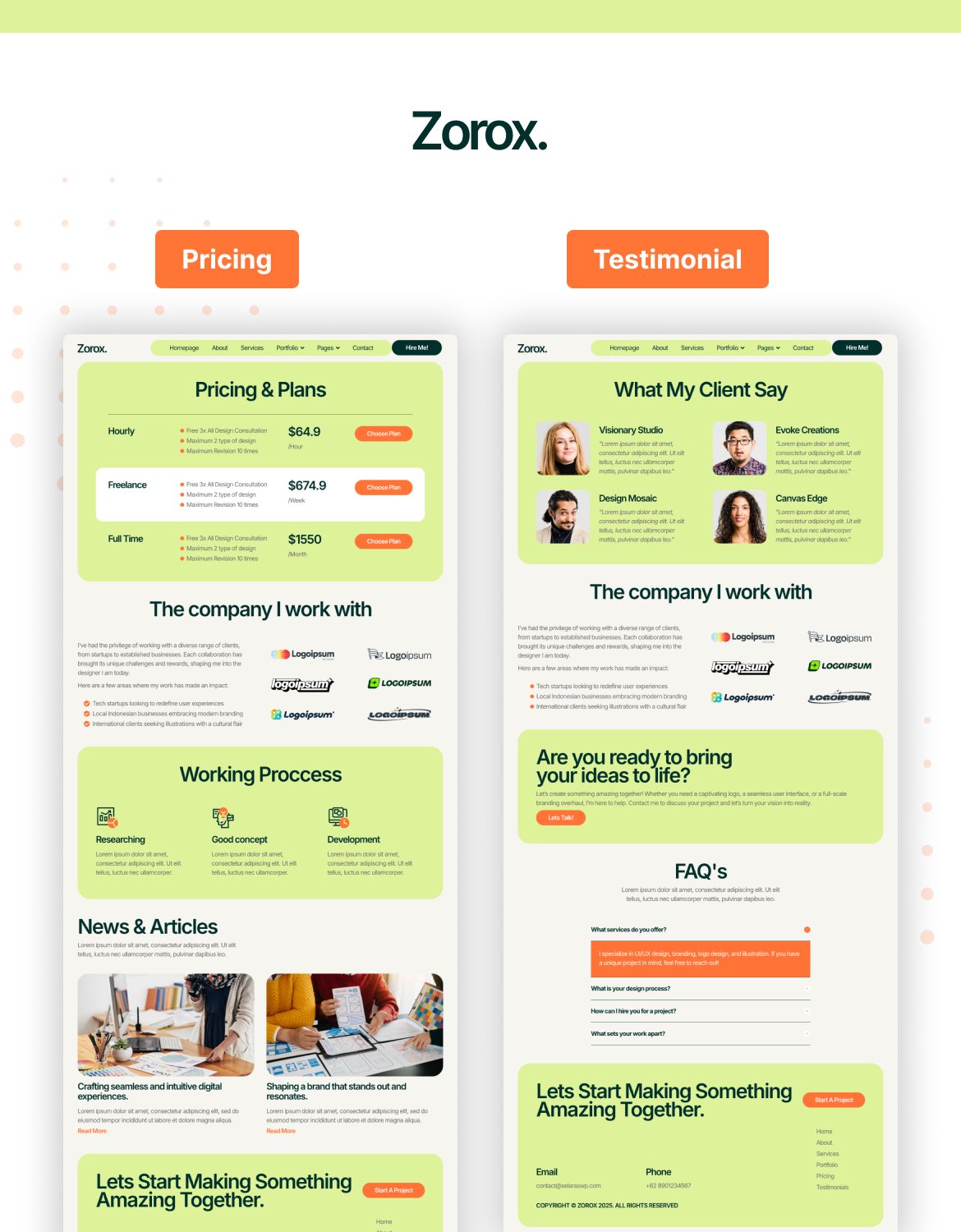 Zorox - Personal CV Elementor Pro Template Kit - 4