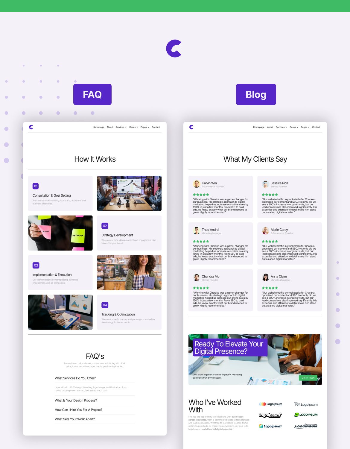Charaka - Digital Marketer Portfolio Elementor Pro Template Kit