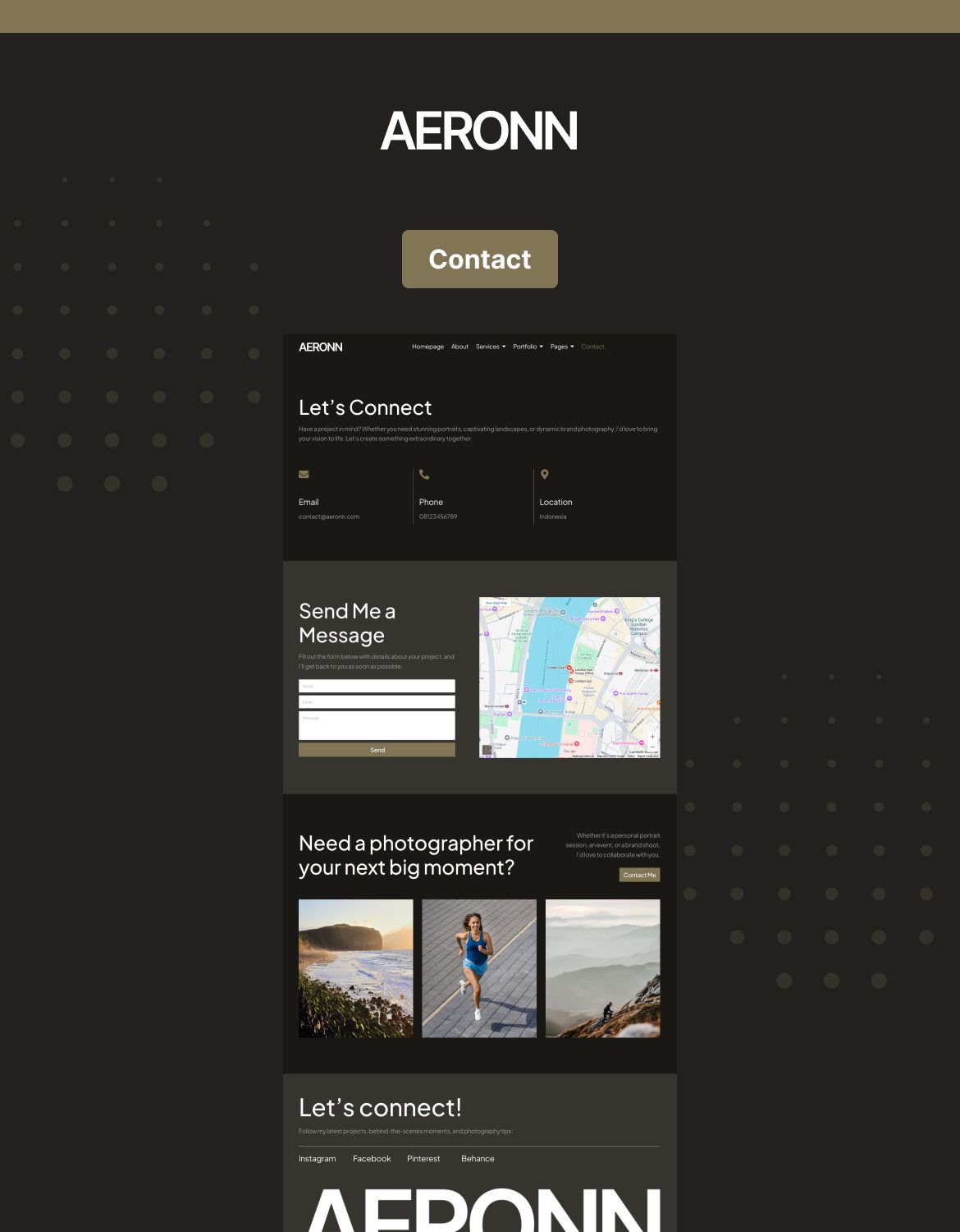 Aeronn - Personal CV Photographer Elementor Pro Template Kit