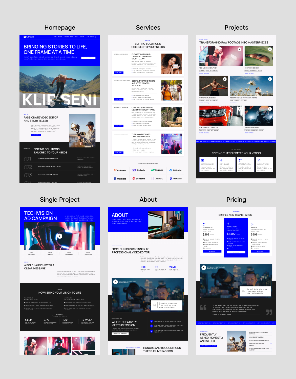 KlipSeni - Personal CV Video Editor Elementor Pro Template Kit