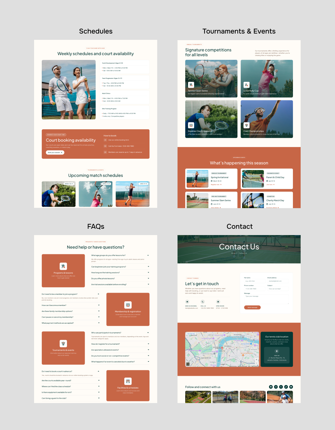 Tenniso - Tennis Schools & Sport Club Elementor Pro Template Kit