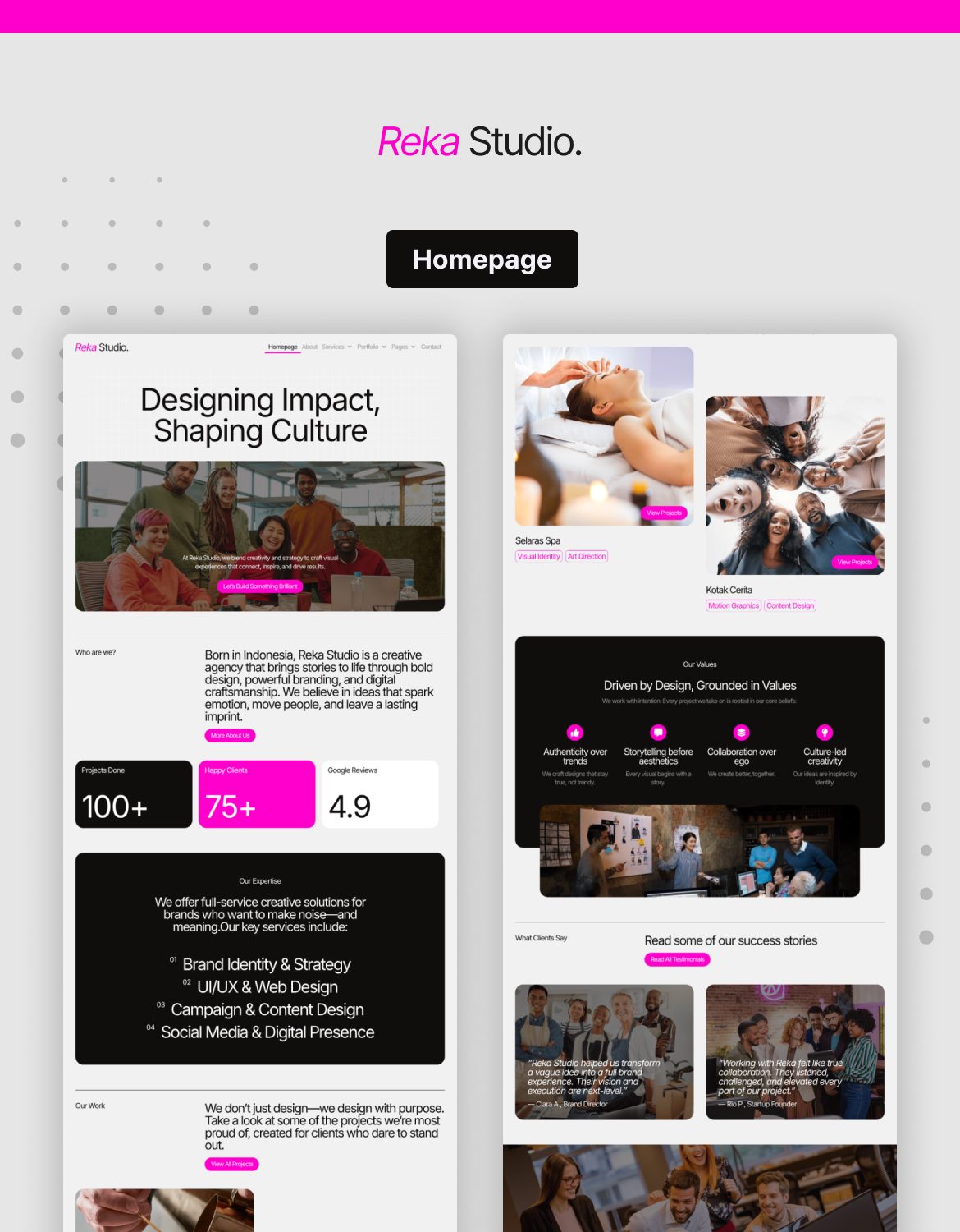 RekaStudio - Design Agency and Portfolio Elementor Pro Template Kit