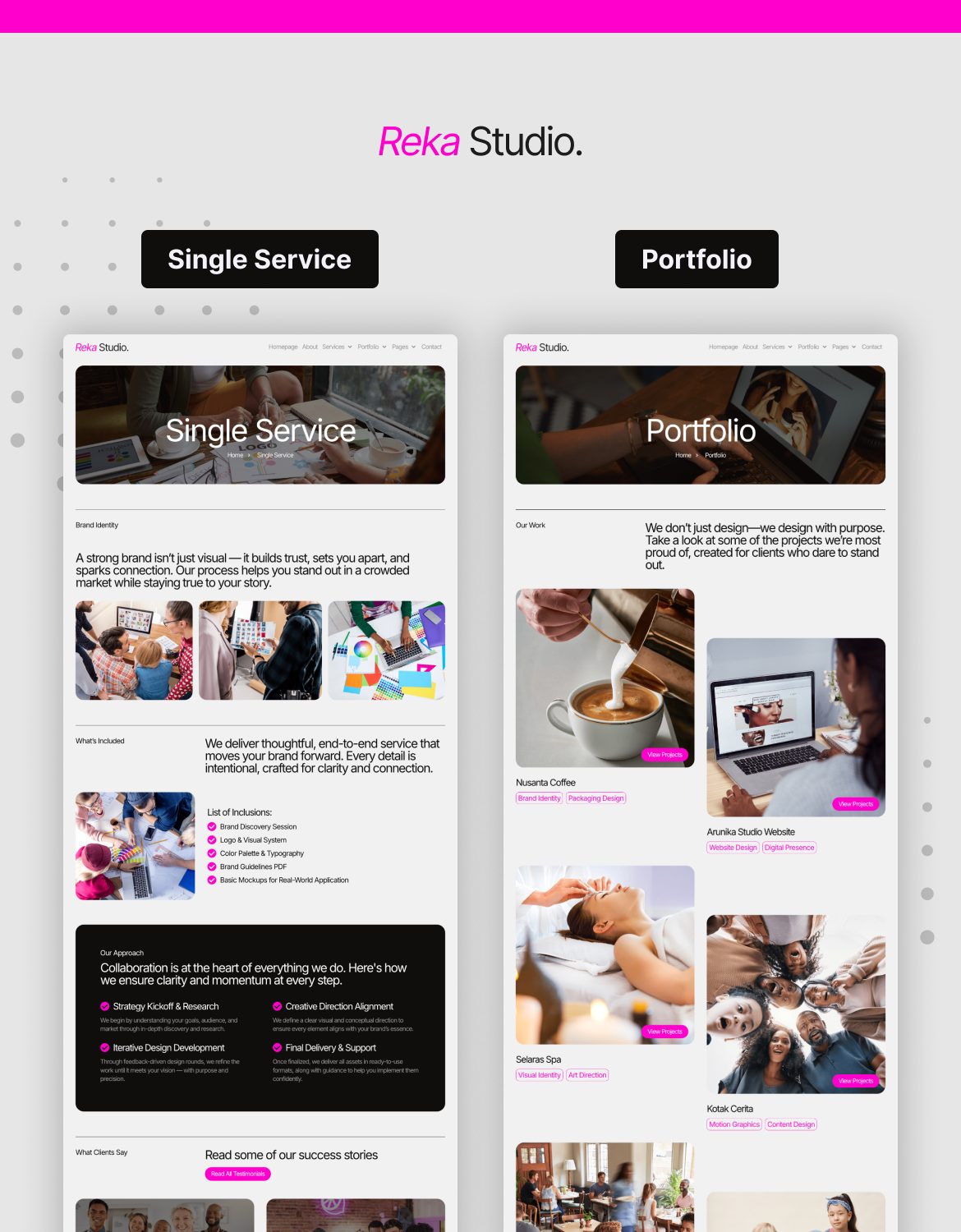 RekaStudio - Design Agency and Portfolio Elementor Pro Template Kit