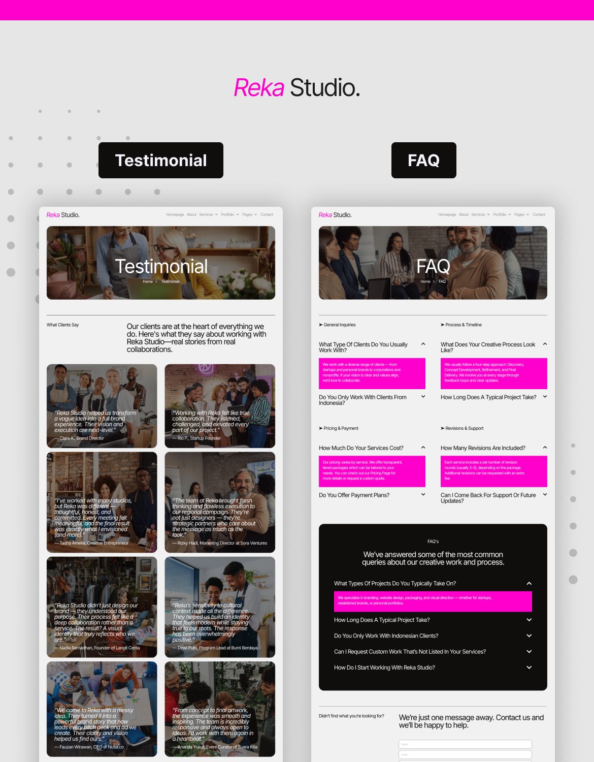 RekaStudio - Design Agency and Portfolio Elementor Pro Template Kit