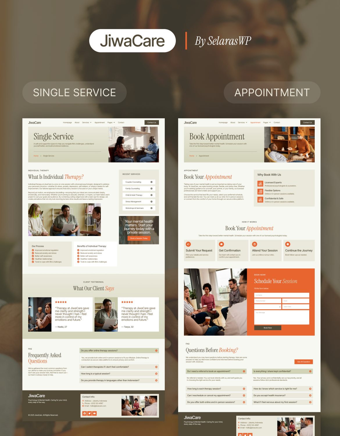 JiwaCare - Psychology & Mental Health Elementor Pro  Template Kit
