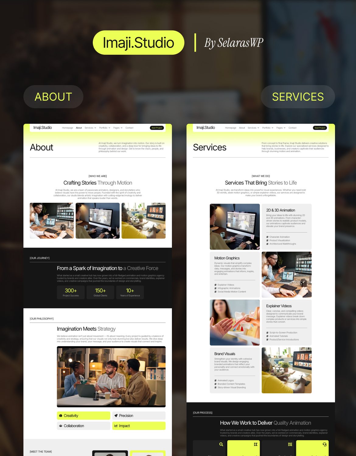 ImajiStudio - Motion Graphics & Animation Agency Elementor Pro Template Kit
