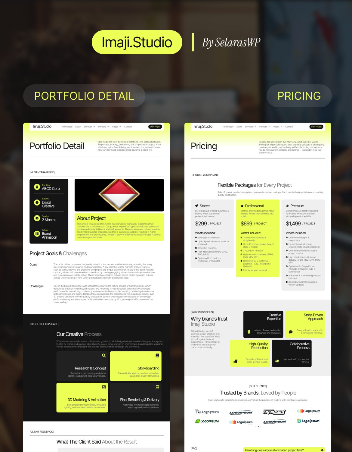 ImajiStudio - Motion Graphics & Animation Agency Elementor Pro Template Kit