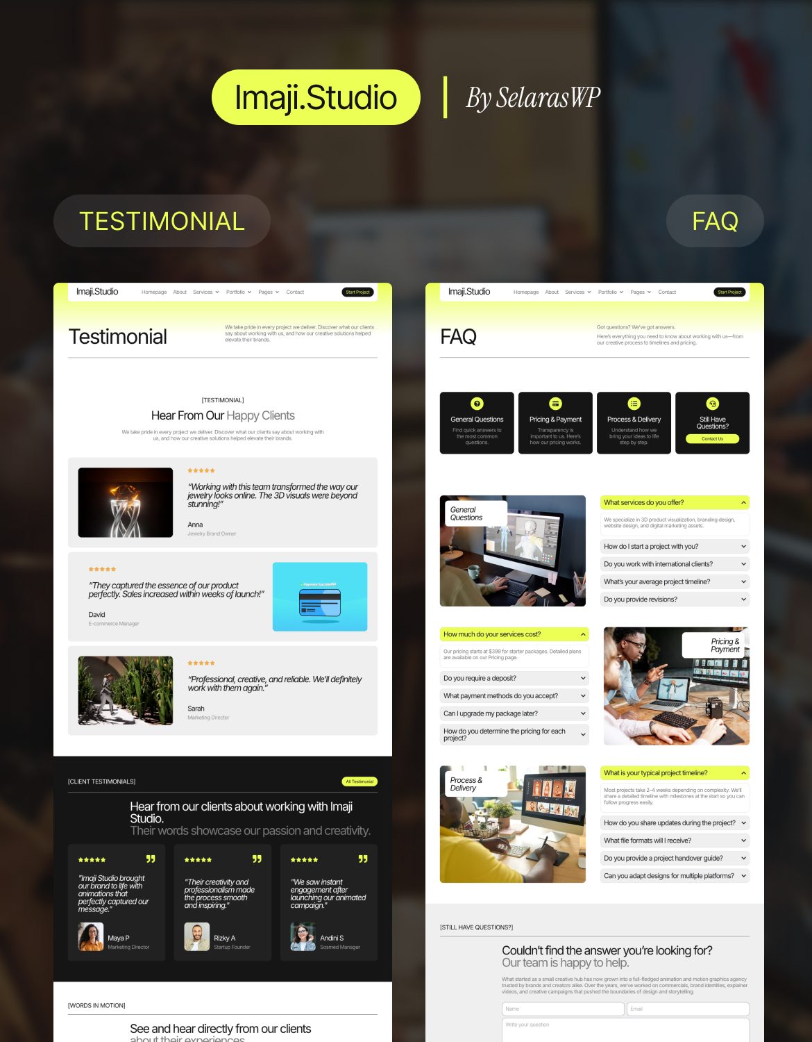 ImajiStudio - Motion Graphics & Animation Agency Elementor Pro Template Kit