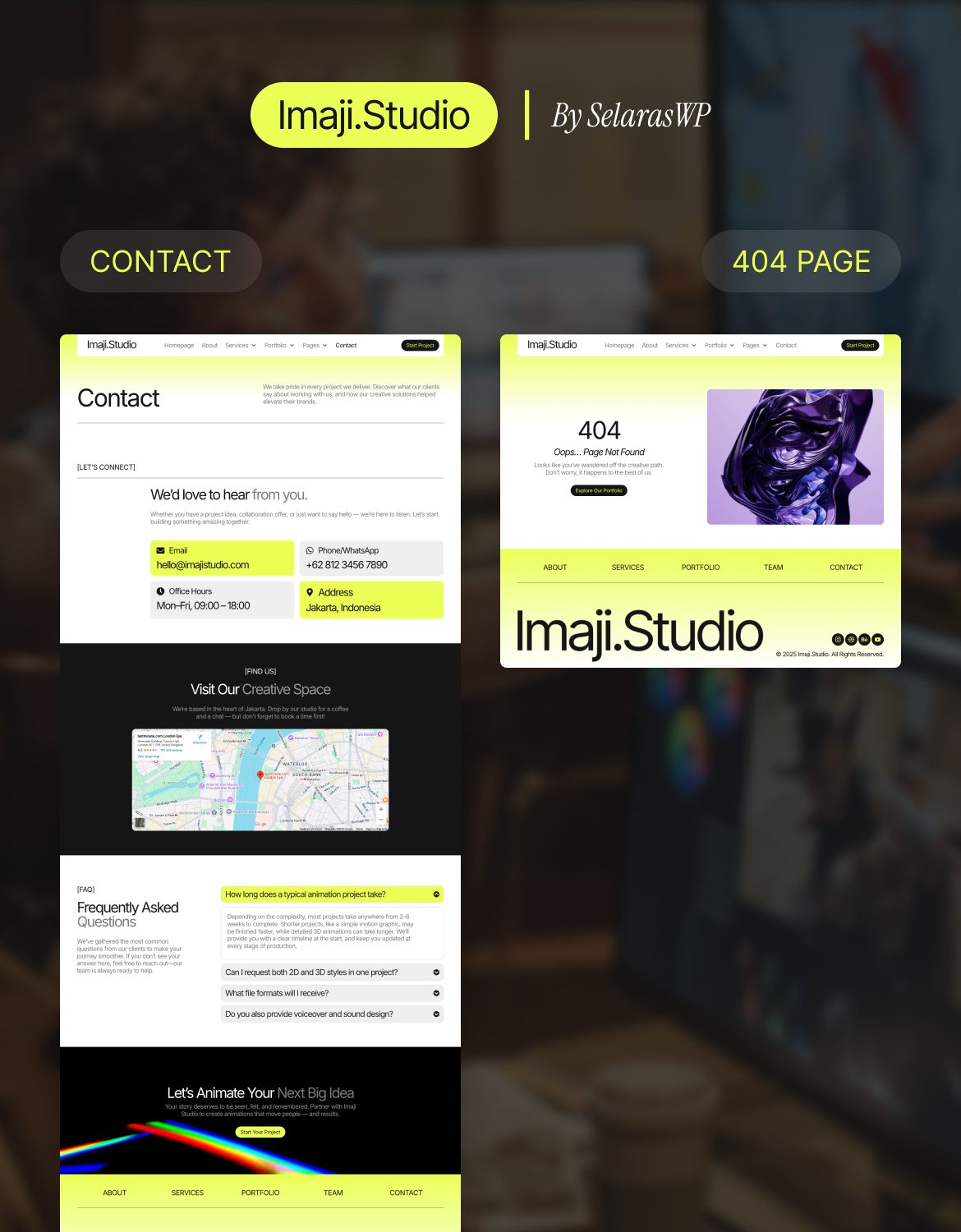ImajiStudio - Motion Graphics & Animation Agency Elementor Pro Template Kit