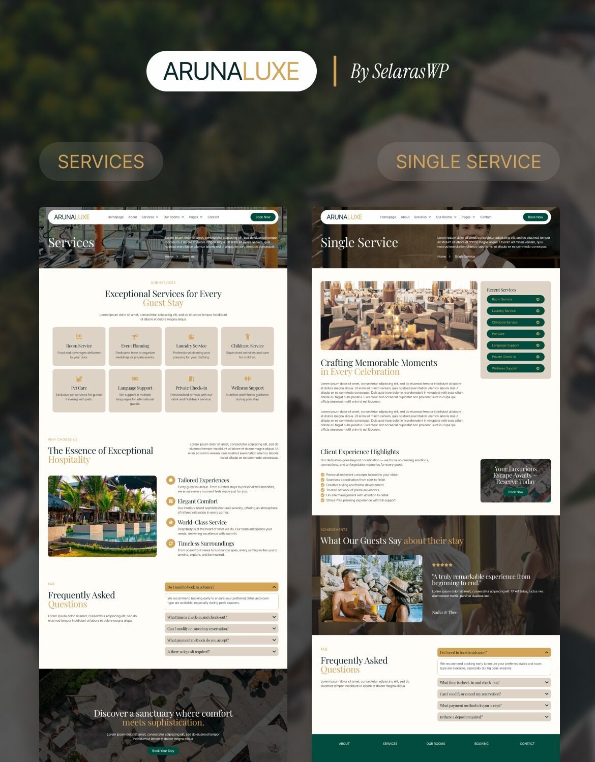 ArunaLuxe - Hotel & Resort Elementor Template Kit