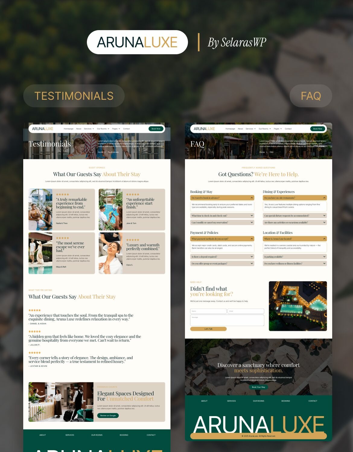 ArunaLuxe - Hotel & Resort Elementor Template Kit
