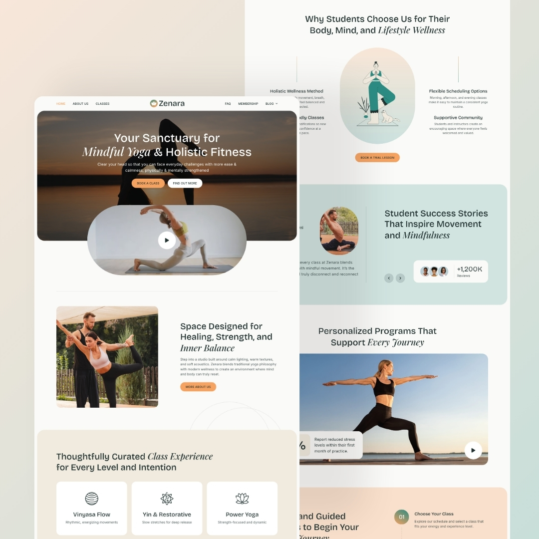 Zenara - Yoga Studio & Fitness Elementor Template Kit