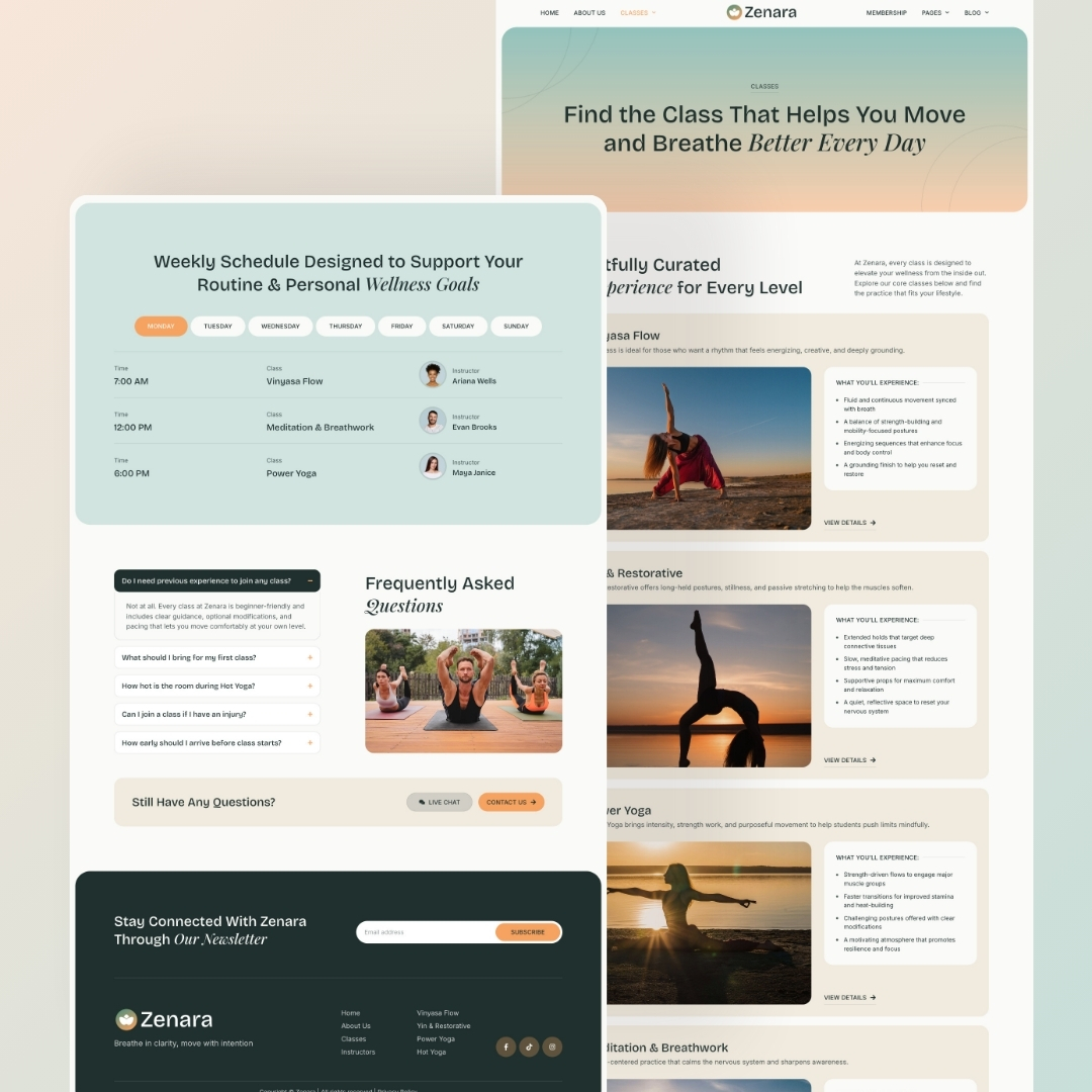 Zenara - Yoga Studio & Fitness Elementor Template Kit