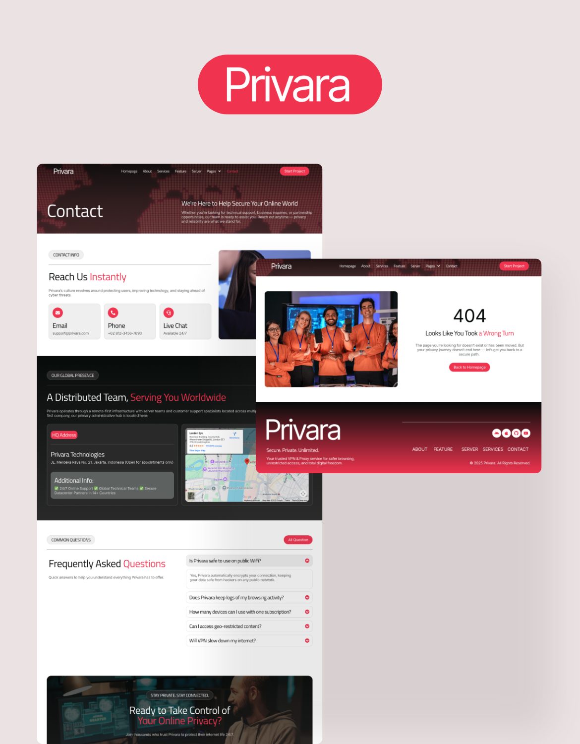 Privara - VPN Service & Proxy Elementor Pro Template Kit